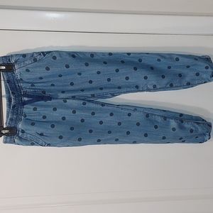 Gap kids light weight pants. Size 10 regular. Denim blue with navy blue dots